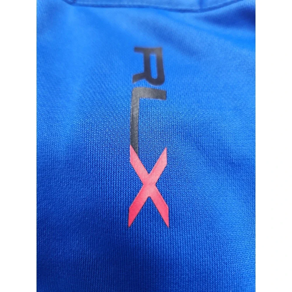 RLX Ralph Lauren Polo Shirt Mens XL Blue Solid Golf Performance Jersey Stretch